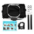 Bicycle Front Basket Folding Removable Bike Handlebar Basket Pet Cat Dog Carrier Bag Aluminum Frame Top Handles. 