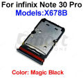 For Infinix Note 30 4G 5G 30 Pro 30i  X6833B X6716B X6711 X678B X6716 Sim Tray Micro SD Card Slot with Sim Ejector Pin Replacement Part. 