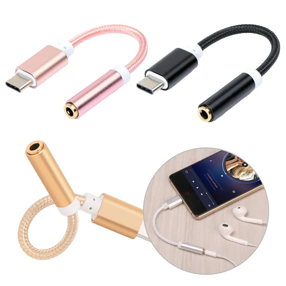 Mobile Phone Adapters Type C To Headphone Jack Aux Audio