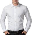 White Cotton Long Sleeve Formal Shirt for Men. 