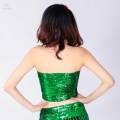 Sequin Tube Top for Women Top Jazz Sequined Belly Dance Bra. 
