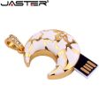 JASTER Jewelry Moon USB Flash Drive 4GB 8GB 16GB 32GB Pen Drive Necklace USB Memory Stick Girl Gift Pendrive Keychaine. 