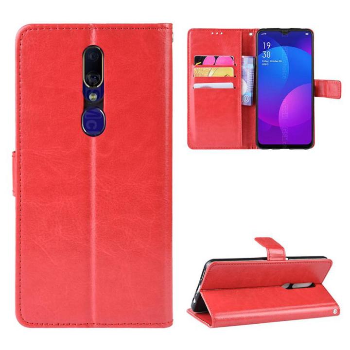 For Oppo F11 Pro Vintage Leather Magnetic Buckle Flip Cover Case
