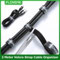 Floveme 2 Meter Velcro Strap Cable Organizer Wire Winder Tool For Managing Earphone Headphone Mouse Keyboard Charging Cable Desktop PC Cable Management - Black. 