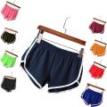 Summer Sports Shorts Women Home Casual Solid Fashion Yoga Beach Short Contrast Binding Side Split Elastic Waist Patchwork Bottom.