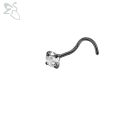 ZS 1 Piece 1.5/2/2.5/3MM Round CZ Crystal Nose Stud 20G 18G Stainless Steel Nose Piercings Pin L Shape Nostril Piercing Jewelry.