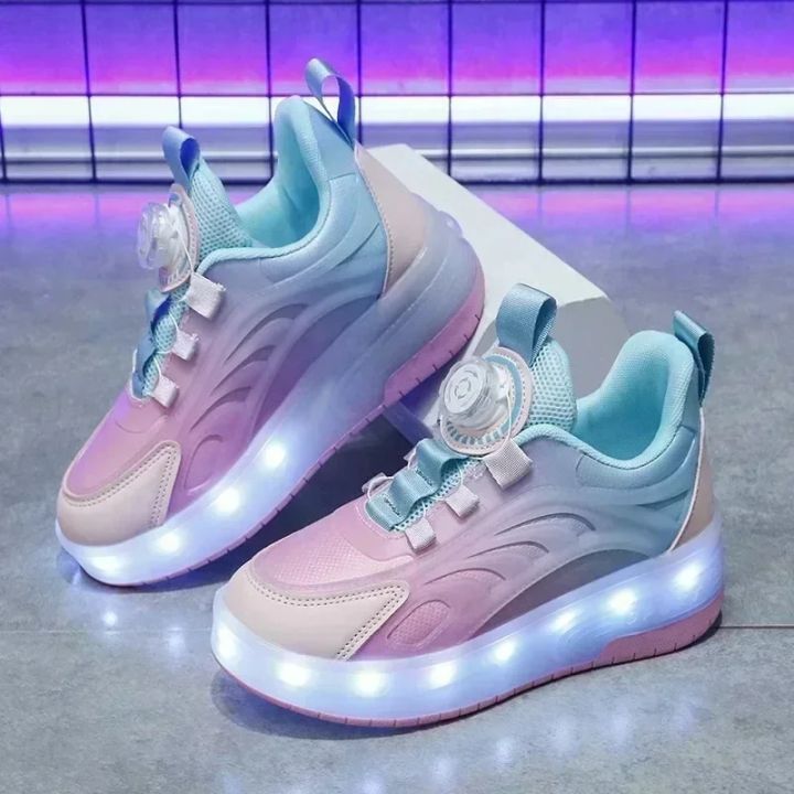 Children's%20Kids%20Boys%20Girls%20USB%20Charging%20Glowing%20Casual%20Sneakers%20Led%20Light%20Wheels%20Outdoor%20Parkour%20Roller%20Skate%20Shoes%20Sports%20For%20-%20Image%203