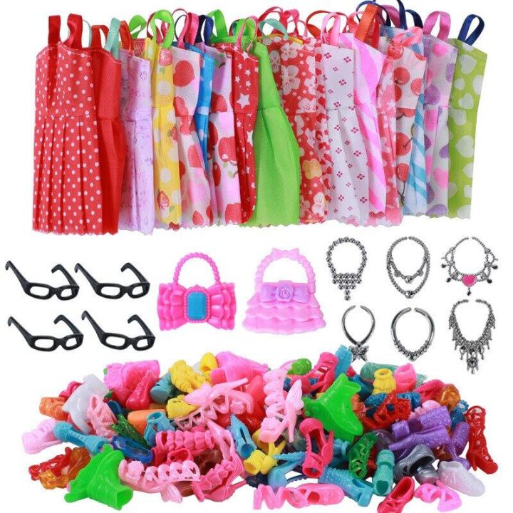Fashion%20Handmade%2032%20Items%20Accessories=Random%2010%20Items%20Dress+Random%2010%20Pairs%20Of%20Shoes+6%20Necklace+4%20Glasses+2%20Bags%20For%20Barbie%20Doll%20-%20Image%202