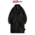 LAPPSTER Men Korean Fashion Winter Jacket Coats 2021 Wool Coat Mens Oversized Harajuku Overcoat Male Japanese Streetwear Jackets.