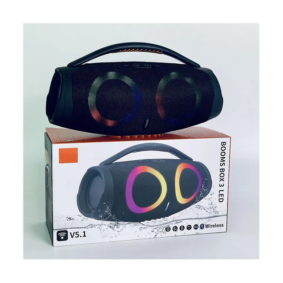 Booms Box 3Led (EXTRA LARGE SIZE) WIRELESS BLUETOOTH RECHARGEABLE