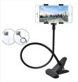 Universal Flexible Long Arms Lazy Bed Desktop Mobile Phone Holder Stand - Black. 