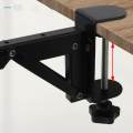 2x Under Desk Keyboard Tray Foldable Brackets Desk Extender Desktop Extension Shelf Clamp 9x4.3cm.
