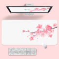 Sakura Desk Mat Japan Mouse Pad Company Black and White Mousepad Pink Gaming Accessories Aesthetic Mausepad Mechanical Keyboard. 