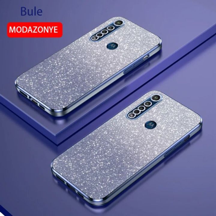 lthmy for Motorola Moto G8 PLUS case electroplating colorful soft glitter TPU cellphone cover luxury phone casing