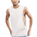Men's Fitness Sleeveless Vest With Extreme Dropped Armhole Crew Neck Regular Fit Shirts TaTops. 