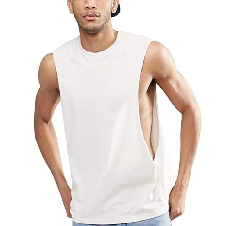 Men's%20Fitness%20Sleeveless%20Vest%20With%20Extreme%20Dropped%20Armhole%20Crew%20Neck%20Regular%20Fit%20Shirts%20TaTops%20-%20Image%203
