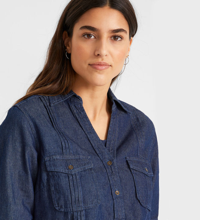 Blue%20Long%20Sleeve%20Denim%20Shirt%20for%20Women%20(CT-11)%20-%20Image%202