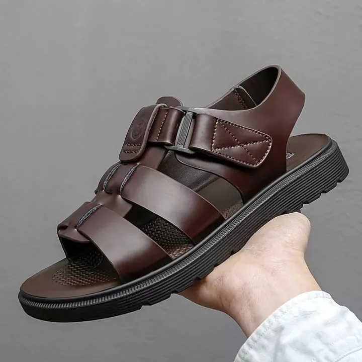 Summer%20Men's%20%20Sandals%20Leather%20Roman%20Sandals%20Korean%20Version%20British%20Leather%20Sandals%20%20Sandals%20Summer%20Casual%20Shoes%20%20Black%20%20Brown%20-%20Image%203