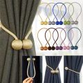 2pcs Parday Curtain Tiebacks Curtain Buckle Draperies Pearl Magnetic Rope Braided Straps Ball Buckles Rings & Buckles Holder Punch Free Curtains Hold Clips Curtain Accessories Lifestyle Mall.