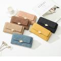 Retro Wallet Long Wallet Women'S Clutch Card Holder Pu Leather Wallet. 