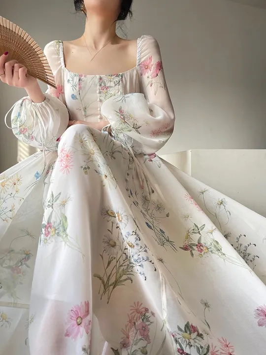 French%20Elegant%20Floral%20Midi%20Dress%20Chiffon%20Long%20Sleeve%20Evening%20Party%20Dress%20Woman%20Beach%20Fairy%20One%20Piece%20Dress%20Korean%202023%20Summer%20-%20Image%202