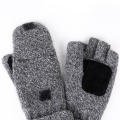 Knit Gloves Comfortable Warm Winter Flip Top Gloves Woolen Men Fingerless Gloves for Outdoor Activities Cold Weather Skiing. 