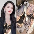 Scarf women's new 2024 versatile autumn and winter style, foreign fashion, thin spring and summer, small square scarf, silk scarf dual-purpose. 