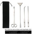 Water Grass Scissors Set Four Pieces Fish Tank Cleaning Tool Stainless Steel Wave Clippers Straight Shears Tweezers Sandscraper.