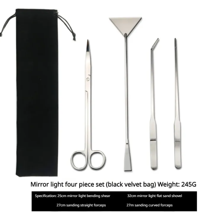 Water%20Grass%20Scissors%20Set%20Four%20Pieces%20Fish%20Tank%20Cleaning%20Tool%20Stainless%20Steel%20Wave%20Clippers%20Straight%20Shears%20Tweezers%20Sandscraper%20-%20Image%204
