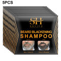 5PCS Natural Beard Hair Dye Shampoo Portable 5 Minute Instant Blackening Color Tint Cream Moustache Shampoo For Men Dropshipping.