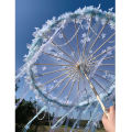 Antique Hanfu Flower Waterproof Beach Lace Umbrella Feather Lolita Streamer Aesthetic Atmosphere Cosplay Yarn Umbrella Parasol Moonlight Shines. 