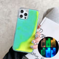 Luminous Neon Sand Case For iPhone 13 12 11 Pro Max X XR XS Max 7 8 Plus Glow In The Dark Liquid Glitter Quicksand Phone Cover. 