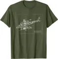 AH-64 Apache Helicopter Blueprint Shirt Summer Cotton O-neck Short Sleeve T-shirt. 