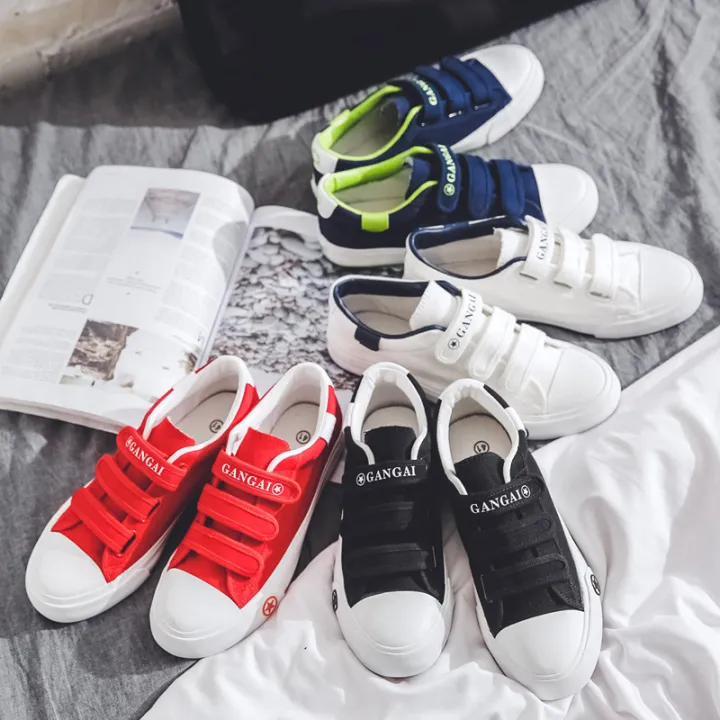 Canvas%20shoes%20men's%20velcro%20collegiate%20style%20small%20white%20shoes%20new%20couple%20board%20shoes%20junior%20high%20school%20students%20casual%20shoes%20for%20middle%20and%20older%20children%20-%20Image%202