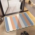 Cross-border modern simple color block diatom mud floor mat household anti-slip wear-resistant mat bathroom toilet door mat. 