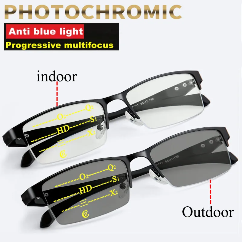 IENJOY Photochromic Reading Glasses Bifocal Progressive Reading