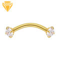 【Eco-friendly】 Eyebrow Ring Cubic Zirconia Wear-resistant Steel Body Piercing Jewelry Barbell for Women. 