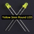50Pcs- 3mm COLORFUL YELLOW LED 3mm Round LED Light Emitting Diode Basic Yellow Light Bulbs For Electronics Project Indicator Front Panels LED Light DIY.
