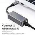 Convenient USB Internet Adapter Professional Plug and Play Portable Type-C to RJ45 Gigabit Ethernet Converter. 
