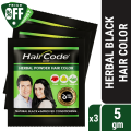 HairCode Egypt Herbal Hair Color (Black) (5g X 3). 