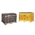 Pirate Treasure Chest Decorative Treasure Chest Keepsake Jewelry Box Plastic Toy Treasure Boxes Party Decor Large Size Electroplating Gold.