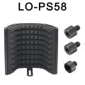 Mini 3 Panels Acoustics Microphone Isolation Shield Foam Wind Screen with Stand Plastic Portable Windscreen for Studio LO-PS58.