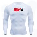 Men Compression Running T Shirt Fitness  Long Sleeve Sport tshirt Training Jogging Shirts Gym Gorilla Quick Dry rashgard. 