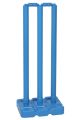 Heavy Plastic Cricket Stumps 1 Set 3 Pcs Stump 2 pcs bells With 1 pcs Stump stand blue colour set. 