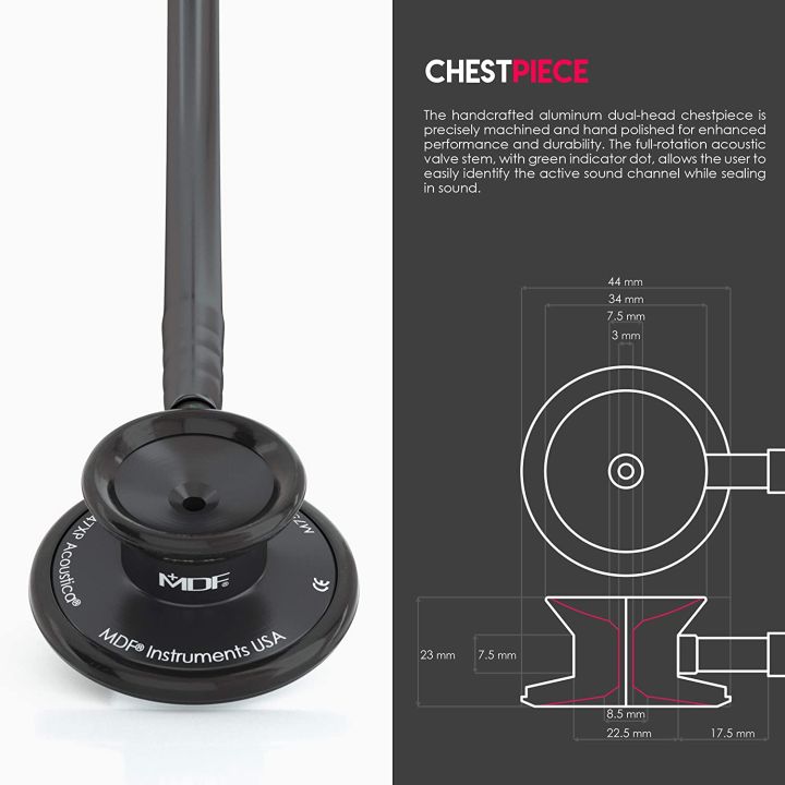 MDF%C2%AE%20ACOUSTICA%C2%AE%20Black%20Edition%20Lightweight%20Dual%20Head%20Stethoscope%20-%20MDF747XP-all%20black%20-%20Image%206