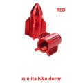 2PCS Styling Rocket design Air Port Cover Tire Rim Valve Wheel Stem Cap or bulet for Motorcycle Bicycle. Wheel Tire Valve Cap. Red. 