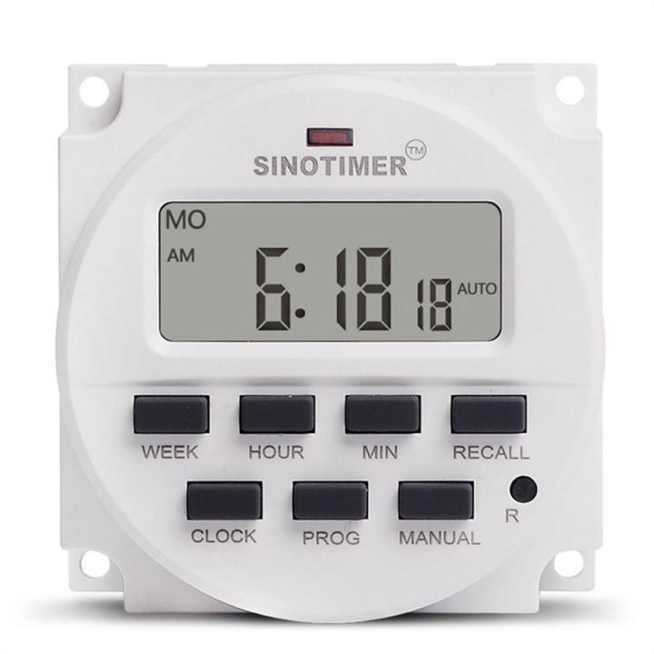1 Piece Sinotimer Tm618N-2 Lcd Digital Programmable Timer Switch 220V Ac 7 Days 1.6 Inch with Relay Inside and Countdown Time Function