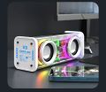 New V8 Bluetooth Speaker Transparent Sound Box Colorful Lights Dual Speaker High Power Subwoofer _Prime Mall. 