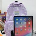 Large capacity Japanese butterfly backpack lightweight nylon cloth upper flap backpack printed high quality junior high school student school bag. 