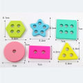 Wooden Montessori Children's Set of Six Column Numeric Puzzle Classification Shape Stacking Game Preschool Toys.